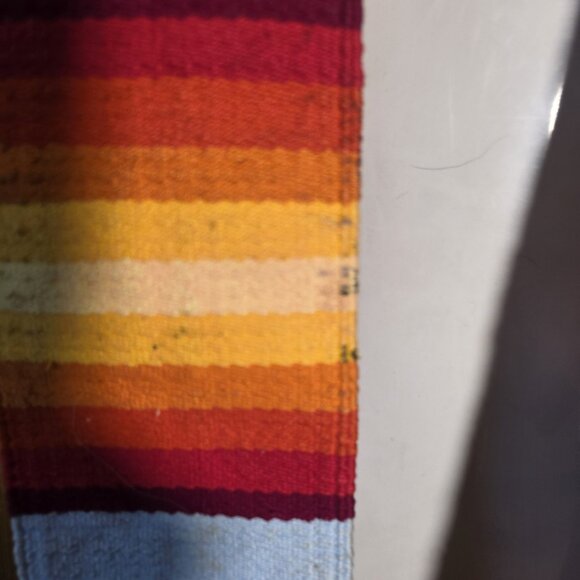 Colorful Stole With Brass Bells At Ends Hinduism Inscription On Bells - Picture 3 of 12